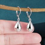 925 Sterling Silver Teardrop Leverback Earrings for Girls Women Waterd... - Image 4