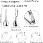 925 Sterling Silver Teardrop Leverback Earrings for Girls Women Waterd... - Image 5
