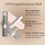 Cool Toned Liquid Contour Stick Set,Matte Gray Cream Bronzer with Excessive... - Image 3