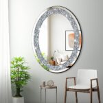 DMDFIRST Crystal Crushed Diamond Oval Formed Silver Mirror Glam Bling ... - Image 3