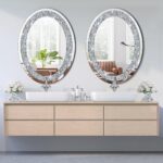 DMDFIRST Crystal Crushed Diamond Oval Formed Silver Mirror Glam Bling ... - Image 5