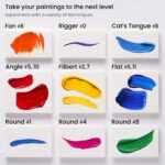 ARTEZA Paint Brushes, Set of 12, Premium Artificial Brushes with Brass ... - Image 5