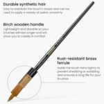 ARTEZA Paint Brushes, Set of 12, Premium Artificial Brushes with Brass ... - Image 7