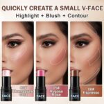 3PCS Cream Contour Stick Make-up Equipment Face Contour Highlighter Stick,Smo... - Image 3