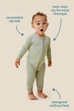 MORI Child Ribbed Intelligent Pajamas with Two-Means Zips & Scratch Mitts – Fo... - Image 6