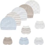 Child Hat and Mittens Set Cotton New child Child Hats Caps for Boys and Gi... - Image 3