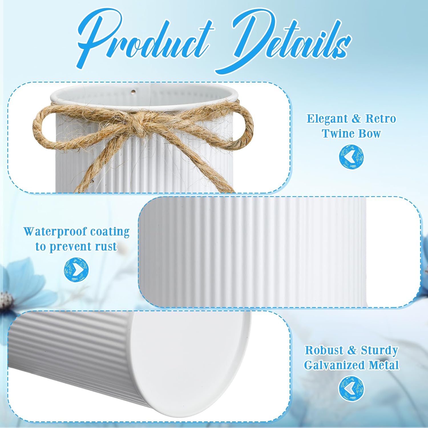 Domensi 4.33 Inch Petite Farmhouse Vase Decor Classic Flower Vase with... - Image 4