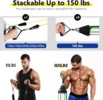 Resistance Bands Set, Exercise Bands with Handles, Door Anchor, Ankle S... - Image 3