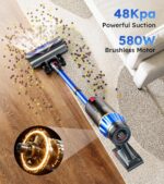 Cordless Vacuum Cleaner, Upgraded 580W 48KPA 70Mins Cordless Stick Vac... - Image 3