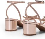 DREAM PAIRS Ladies's Double Bowknots Crystal Sandals Low Chunky Heels C... - Image 5