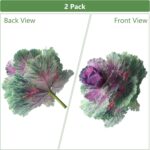 2PCS Fake Cabbage Fall Autumn Outdoor, Synthetic Greens Realisti... - Image 5