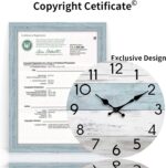 Wall Clock Silent Non-Ticking Wood Clocks Battery Operated 8 Inch Sm... - Image 4