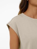 AUTOMET Womens Crew Neck Two Piece brief Units Cap Sleeve Drawstring Su... - Image 4