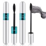2 Pack 2 in 1 QIC Mascara, 5x Longer Washable Black Mascara, 4D Silk F... - Image 2