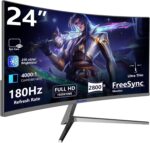 24 Inch Curved Gaming Monitor 180hz Full HD 1080P Frameless AMD FreeSy... - Image 2