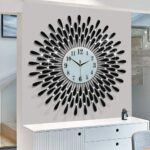 28.0 INCH Wall Clock for Dwelling Room Decor,Non-Ticking Quiet Steel Pet... - Image 2