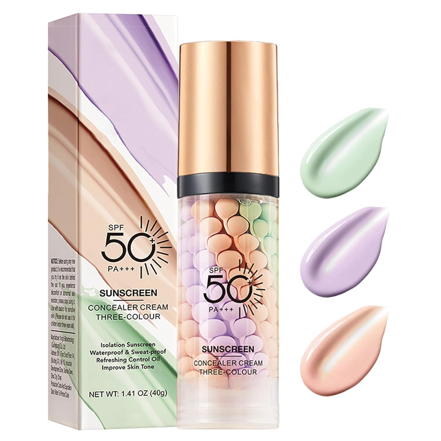 3-in-1 Primer for Face Earlier than Make-up, SPF 50 One Step Coloration Corrector ... - Image 2