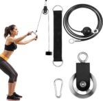 3.46in Cable Pulley Wheel with Hanging Strap and Carabiner, and Fitnes... - Image 2