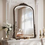 32 x 24 inch Beaded Arched Wall Mirror, Classic Toilet Self-importance Mirror... - Image 2