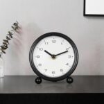 5.1" Desk Clock,Small Retro Desk Clock Battery Operated,Slient Metallic T... - Image 2