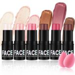 6PCS Cream Blush Sticks,Multi-Use Sticks for Blush,Highlighter & Bronz... - Image 2