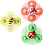 ALASOU 3PCS Suction Cup Spinner Toys for 1 Yr Outdated Boy Woman|Spinning ... - Image 2
