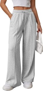 ATHMILE Womens Extensive Leg Sweatpants Excessive Waisted Dishevelled Pants Style Te... - Image 2