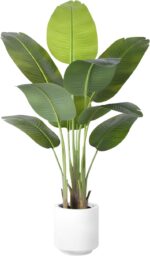 Synthetic Chicken of Paradise Plant 4Ft Tall Pretend Tropical Palm Tree Lar... - Image 2