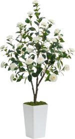 Synthetic Camellia Tree 5FT Synthetic Timber Indoor Faux Plant Bloomi... - Image 2