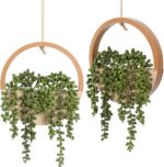 Synthetic Hanging Vegetation Hanging Planter Pretend Succulents Synthetic S... - Image 2