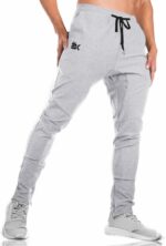 BROKIG Mens Jogger Sport Pants, Informal Zipper Gymnasium Exercise Sweatpants P... - Image 2
