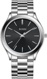 BUREI Males Watches Vogue Analog Stainless Metal Quartz Waterproof Wat... - Image 2