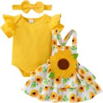 Child Woman Garments New child Ruffle Romper Cartoon Suspender Skirt Bow He... - Image 2