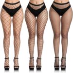 Buauty 3 pcs black fishnet stockings for ladies, fishnet tights plus si... - Image 2