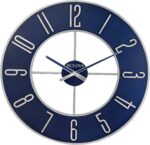 Bulova Blue Metal Oversize Wall Clock |Mannequin C4809, 27" Diameter | Sle... - Image 2