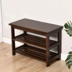 CONSDAN Wooden Shoe Bench Rack, USA Grown Hickory, Entryway Bench with S... - Image 2