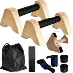 COODHI Premium Picket Push Up Bars, Non-Slip Base Joint-Pleasant Beech... - Image 2