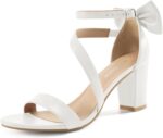 Chunky Heels for Ladies Marriage ceremony: Snug Women Bow Heel Sandals fo... - Image 2
