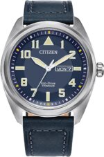 Citizen Males's Eco-Drive Weekender Garrison, Silver-Tone Tremendous Titanium... - Image 2