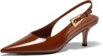 Coutgo Womens Slingback Heels Kitten Low Heel Gown Footwear Closed Level... - Image 2