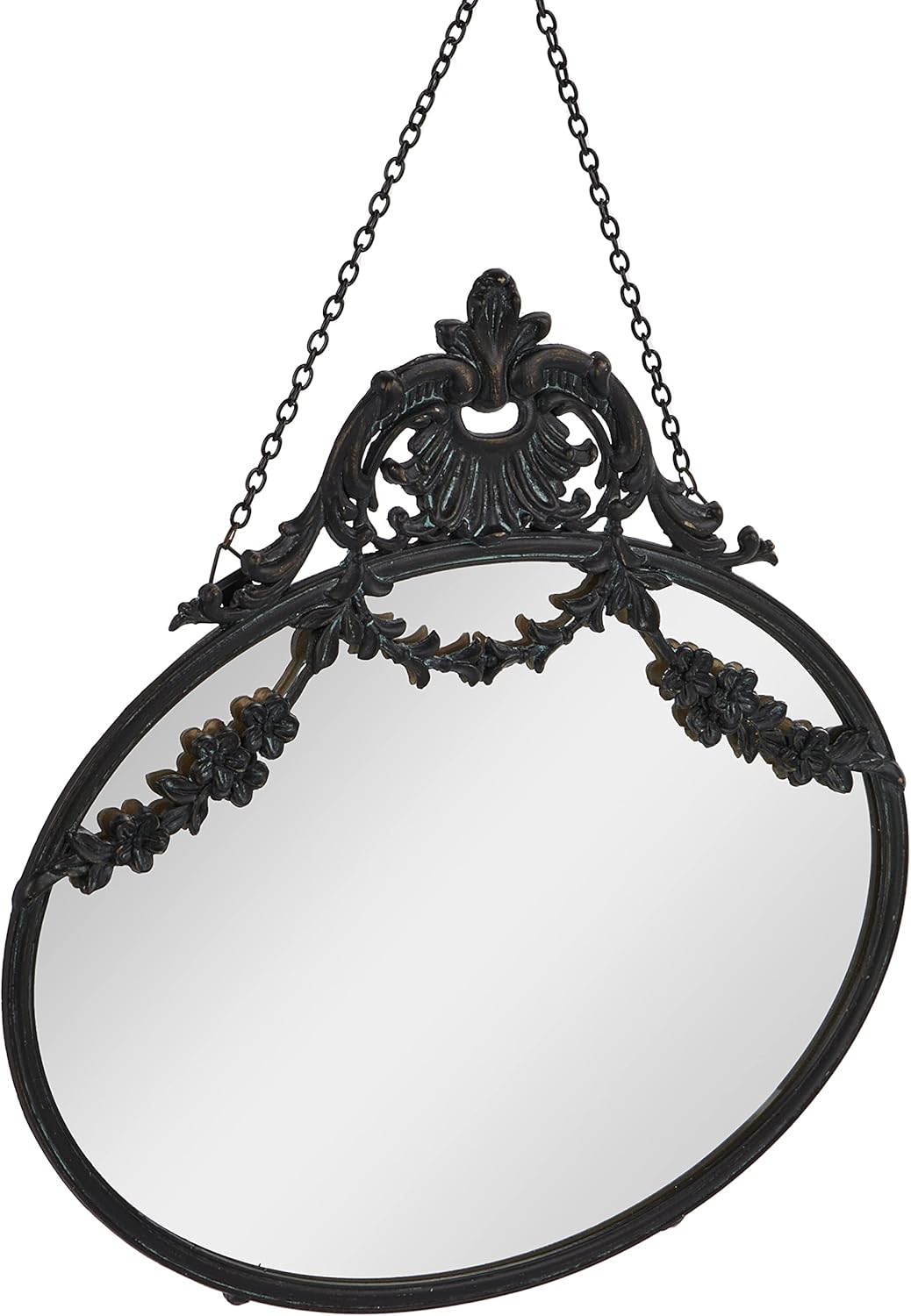 Inventive Co-Op Classic Pewter Framed Wall Mirror with Ornamental Chain... - Image 2
