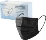 Disposable Face Masks, 50 Pack, Black, 3-Ply, Single Each day Use, Face M... - Image 2