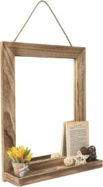 Emfogo Wall Mirror with Shelf, 20 x 16 inch Farmhouse Decor Wall Mirro... - Image 2