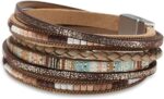 Fesciory Leather-based Wrap Bracelets for Ladies, Boho Leopard Multi-Layer Cr... - Image 2