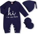 GRNSHTS New child Child Boy Romper Coming Residence Outfits Letter Print Bodys... - Image 2