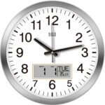 HITO 14 Inch Silent Wall Clock Battery Operated with Temperature and D... - Image 2
