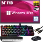 HP ProDesk 600 G4 Mini Desktop Laptop with 24" Monitor, Intel Core i... - Image 2