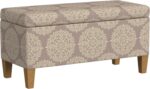 HomePop Drake Massive Ornamental Storage Bench -Brown Medallion - Image 2