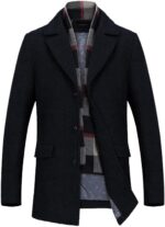 INVACHI Mens Wool Mix Coat Winter Trench Coat with Removable Tender S... - Image 2