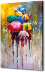 KLVOS Giant Canvas Print Wall Artwork- 24x36 Colourful Umbrella Workplace Work... - Image 2